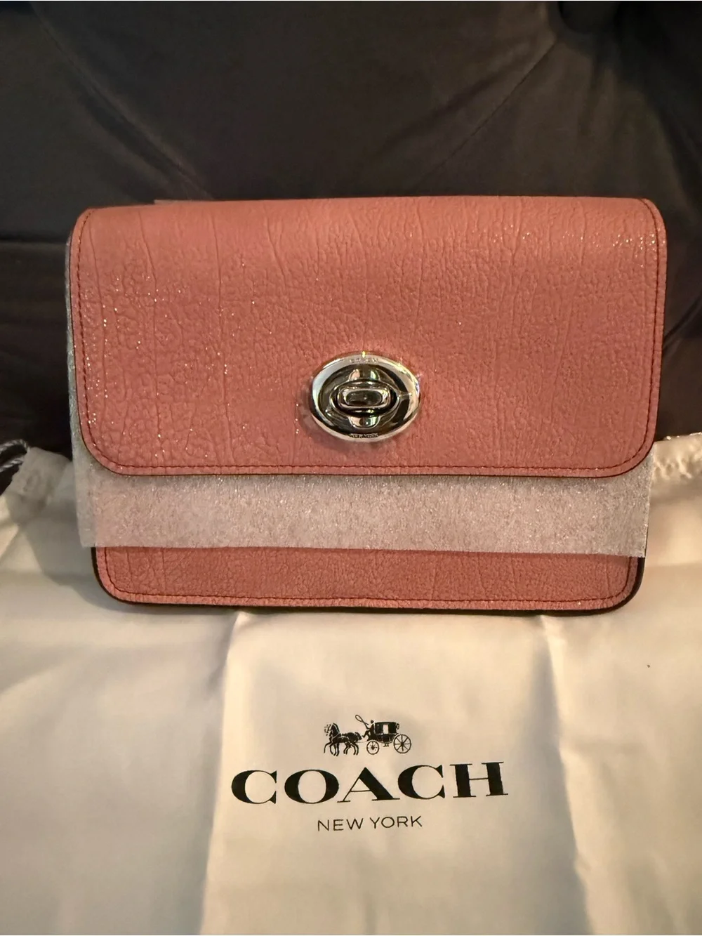 NWT COACH Bowery Crossbody in Glitter Rose/Silver 12092 $275